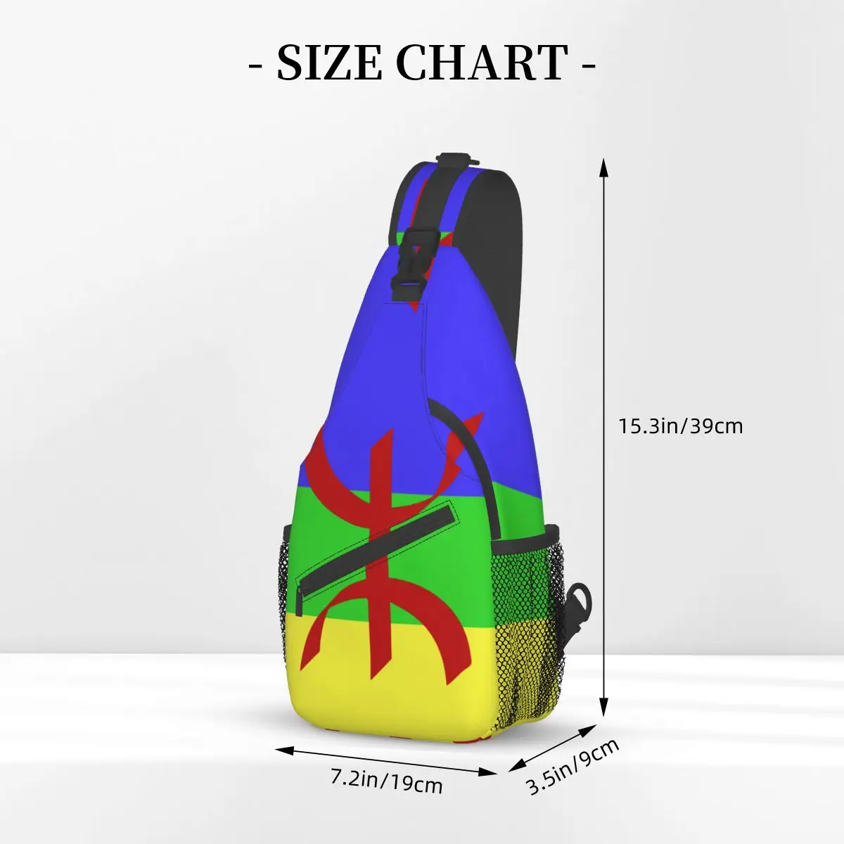 Bandiera di Amazigh borsa a tracolla a tracolla uomo donna borsa a tracolla Drapeau Amazigh Berber zaino a tracolla Daypack escursionismo viaggi sport