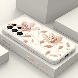 Delicate Blossoms Phone Case For Samsung Galaxy S25 S24 S23 S22 S21 S20 Ultra Plus FE S10 S9 S10E Note 20 ultra 10 9 Plus Cover