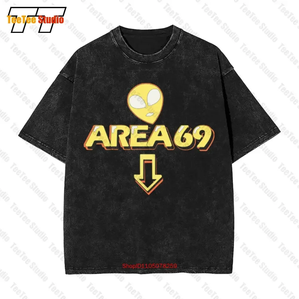 Area 69 Funny Meme Futuristic Style Vintage Oversized T-Shirt W4OI