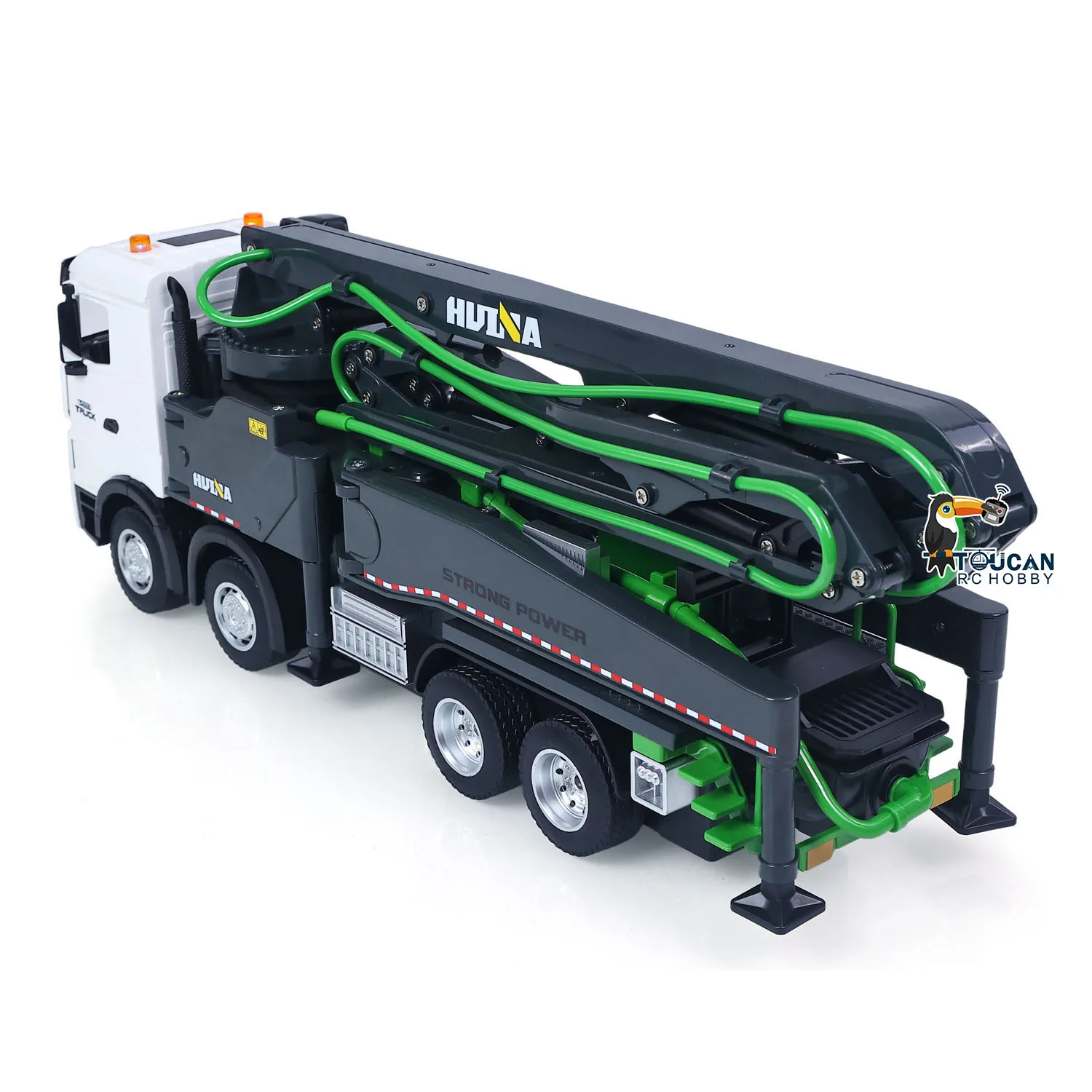 1381 1/18 HUINA Ferngesteuerter Betonpumpen-LKW Baufahrzeug Fertigmodell RTR mit Manueller Stützstange, Licht und Soundeffekten – Detail 17