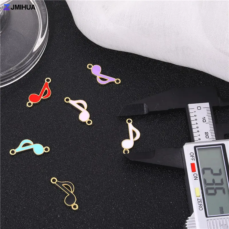 15pcs Enamel Connectors Musical Note Charms For Jewelry Making Supplies DIY Handmade Bracelets Anklets Findings Accessories