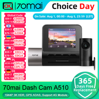 70mai Dash Cam A510 1944P 3K HDR Built-in GPS ADAS Smart Dash Cam A510 Support Rear Cam 4G Connectivity F1.8 Large Aperture