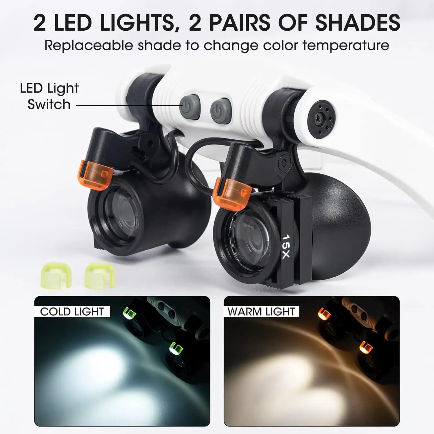 Imagem -03 - Lupa com Luz Led 21 Tipos de Ampliação Mãos Livres Lupa Principal Óculos para Trabalho Próximo
