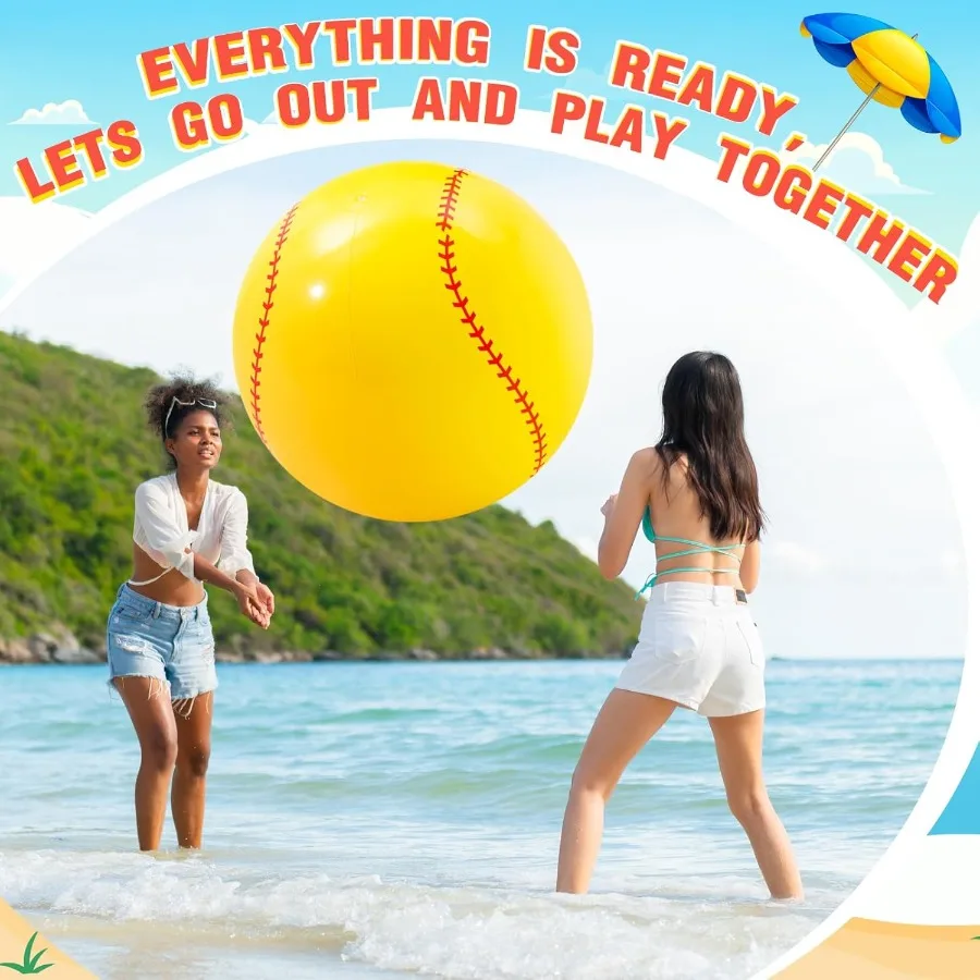 ลูกบอลซอฟต์บอลเป่าลมขนาด 27 นิ้ว สำหรับเล่นเกมชายหาดในฤดูร้อน สระว่ายน้ำ ของเล่นซอฟต์บอล PVC ขนาดใหญ่ ของชำร่วยงานปาร์ตี้สำหรับเล่นในน้ำและทราย