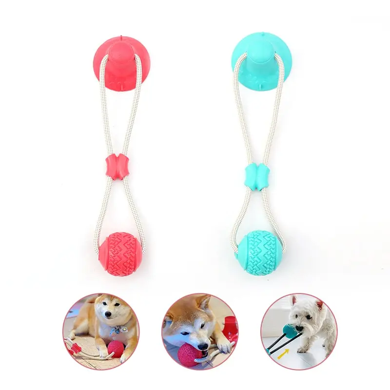 Hund Spielzeug TPR Ball Zähne Schleifen Reinigung Zähne Hund Kauen Spielen Pet Saugnapf Elastische Pull Seil Spielzeug Pet Liefert
