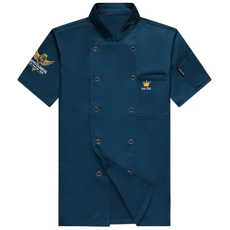 Abrigo de Chef para hombres y mujeres, chaqueta de cocinero de cocina, uniforme de camarero de restaurante de manga corta/larga