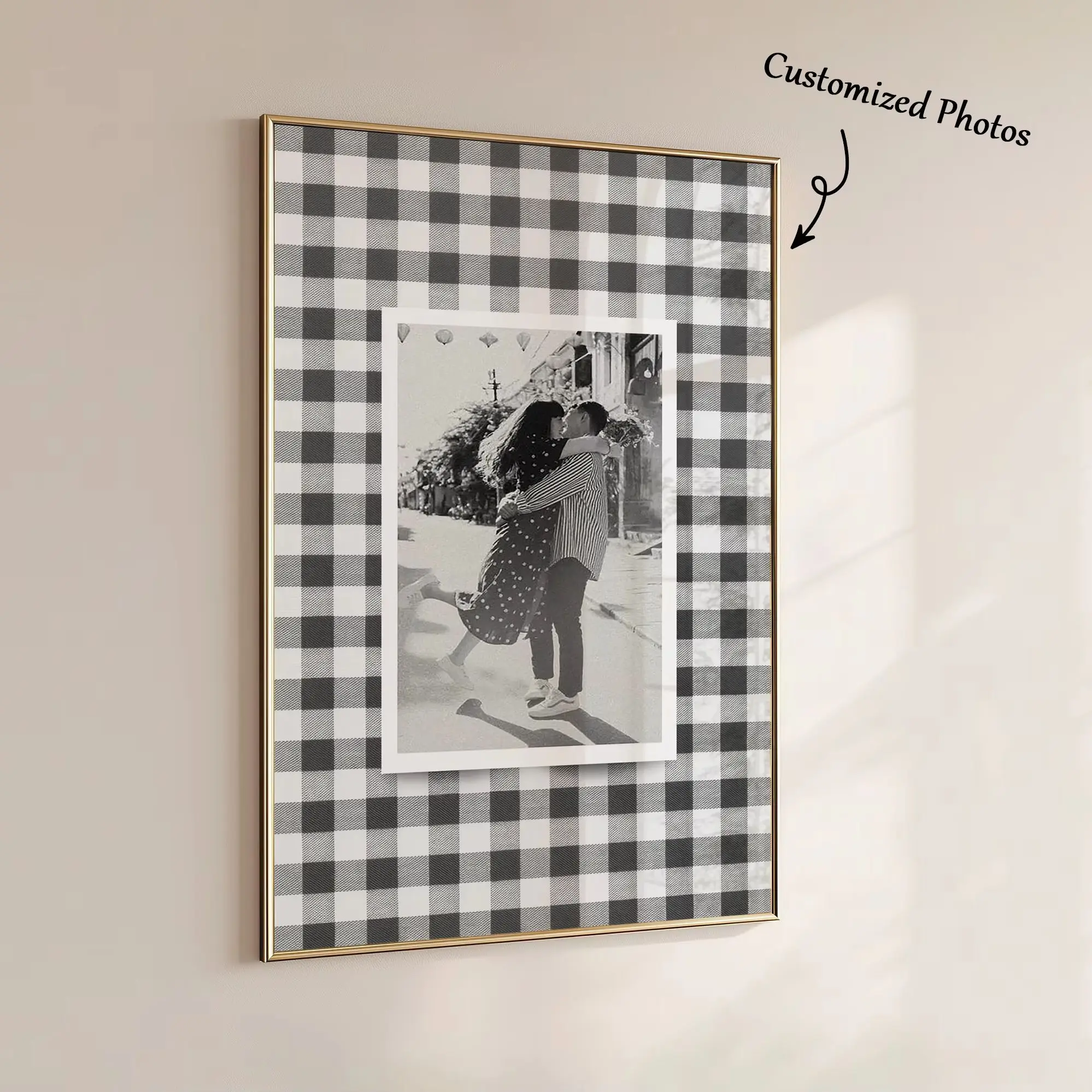 1PC Custom Photo Canvas, Personalized Unframed Poster for Couples, Couple Portrait Wall Art, Wedding Memory & Living Room Decor