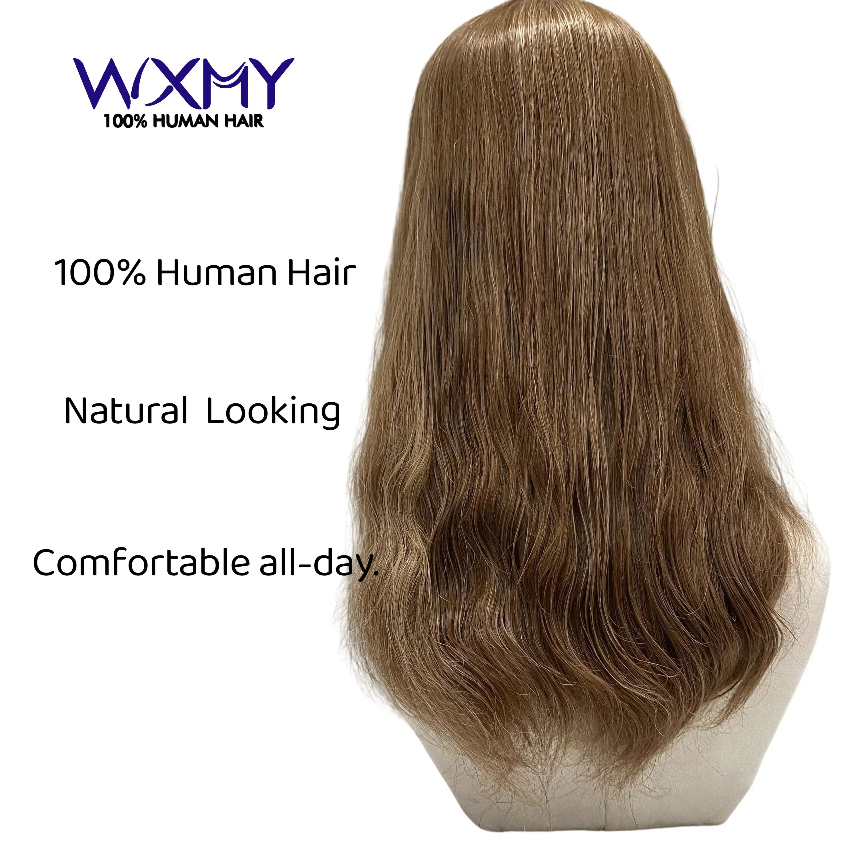 Clearance Topper Woman Wigs Mono Front With 4 Clips 100% Human Hair Wigs For Women Natural Hairline Comfortable Daily Party Wigs