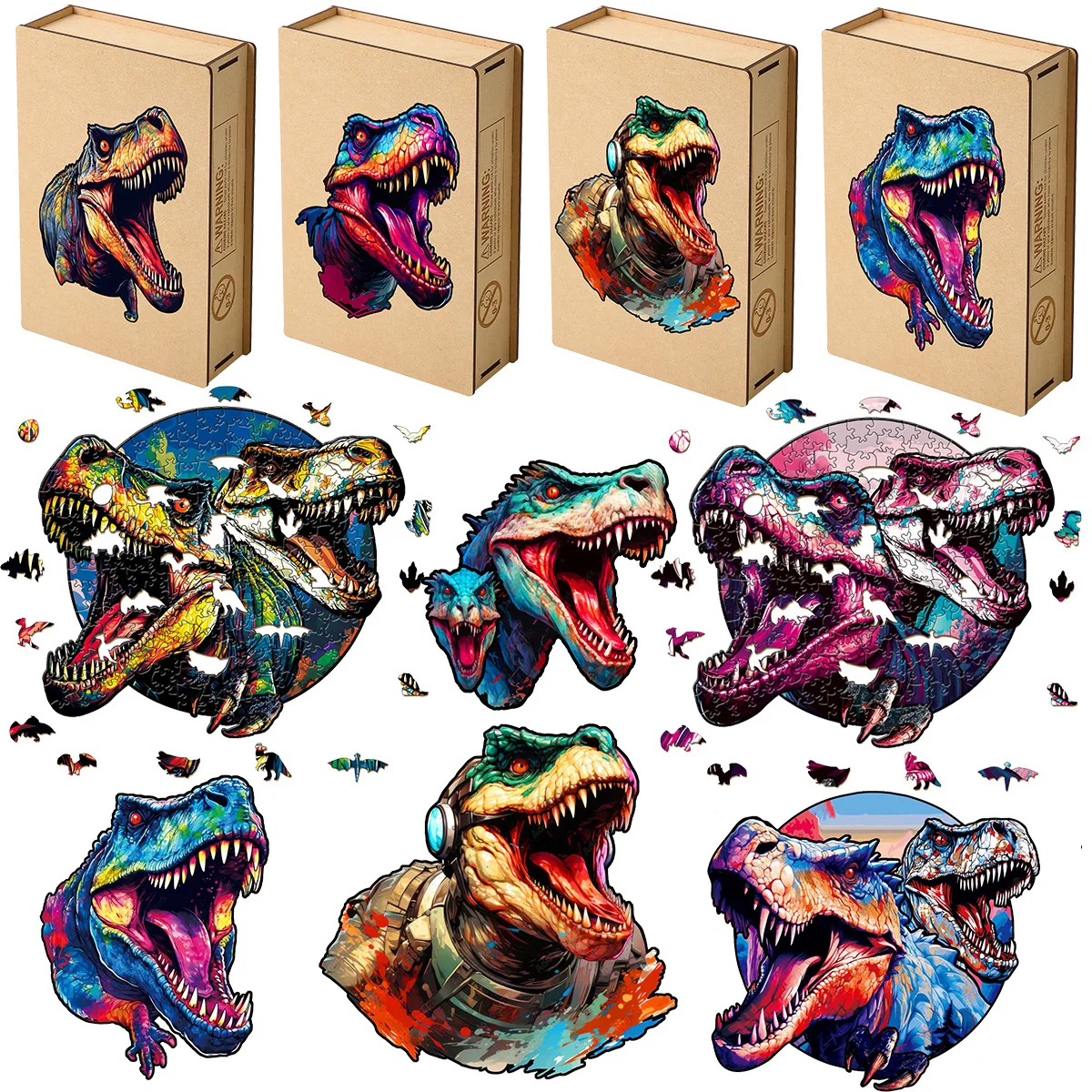 Advanced Irregular Wooden Animal Dinosaur Puzzles Fabulous DIY Wood Crafts Family Interactive Games Challenging Montessori Toys