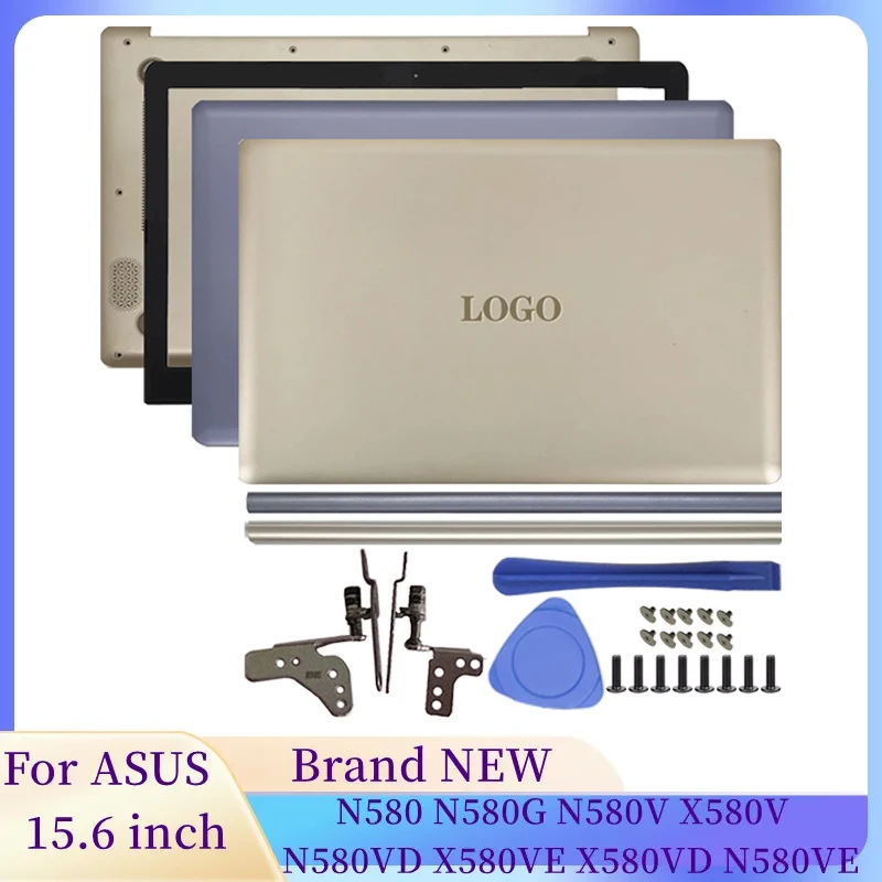 Laptops Screen For ASUS N580 N580G N580V X580V N580VD X580VE X580VD N580VE LCD Back Cover Front Bezel Hinges Cover Bottom Case