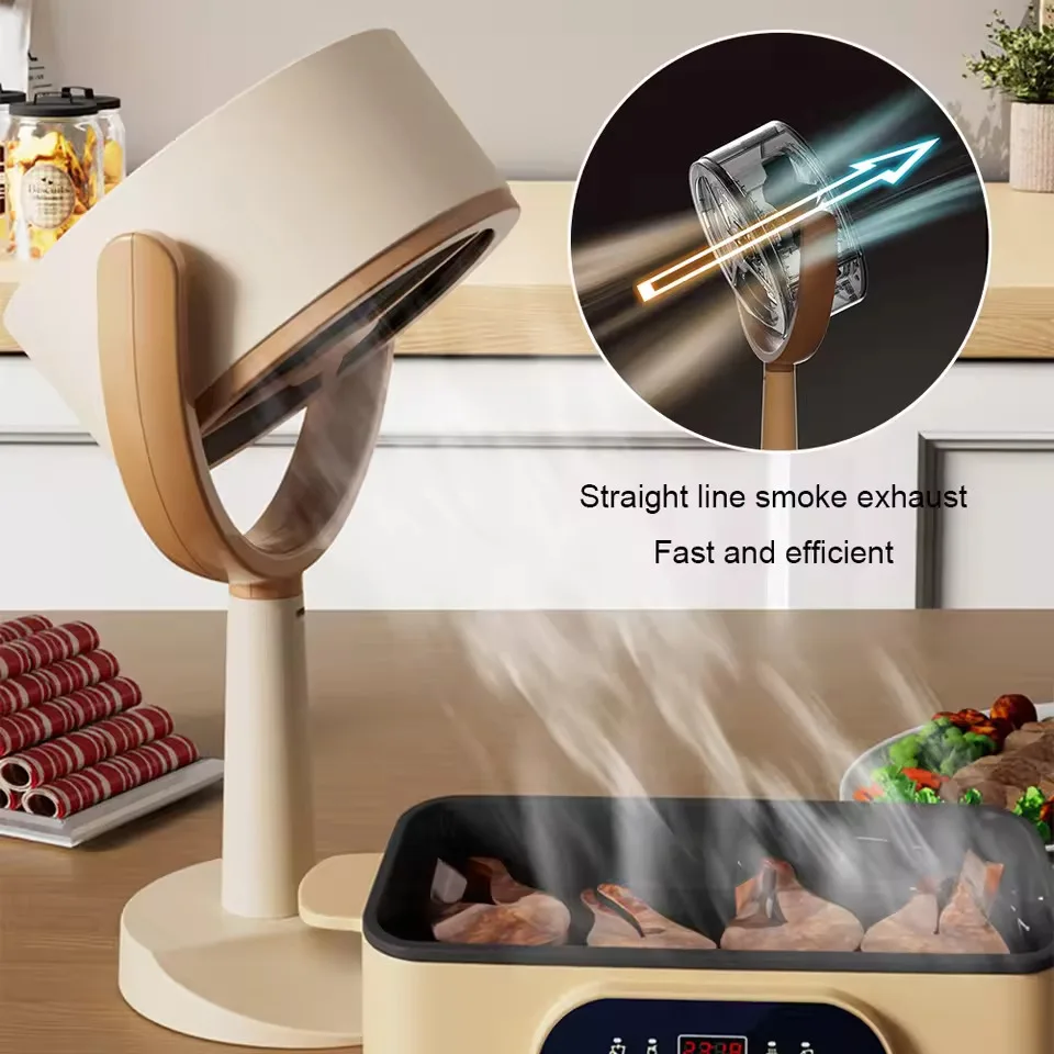 Desktop Range Hood Adjustable Angle for Indoor Hot Pot Portable BBQ Extractor Exhaust with 10 Pcs Filter Sponge 5V 8W 3000mah