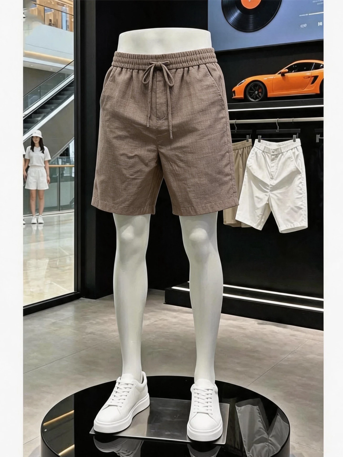 

Men's Linen Short Pants Breathable Cool Feeling Five-Point Casual Loose Fit Summer Straight Leg Trousers Comfortable Shorts