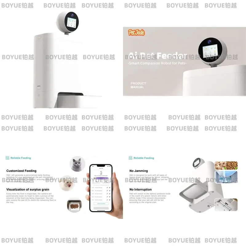 for Smart Pet Feeder AI Camera Robot Automatic Cat Dog Food Dispenser with App Control for Family Travel Direct