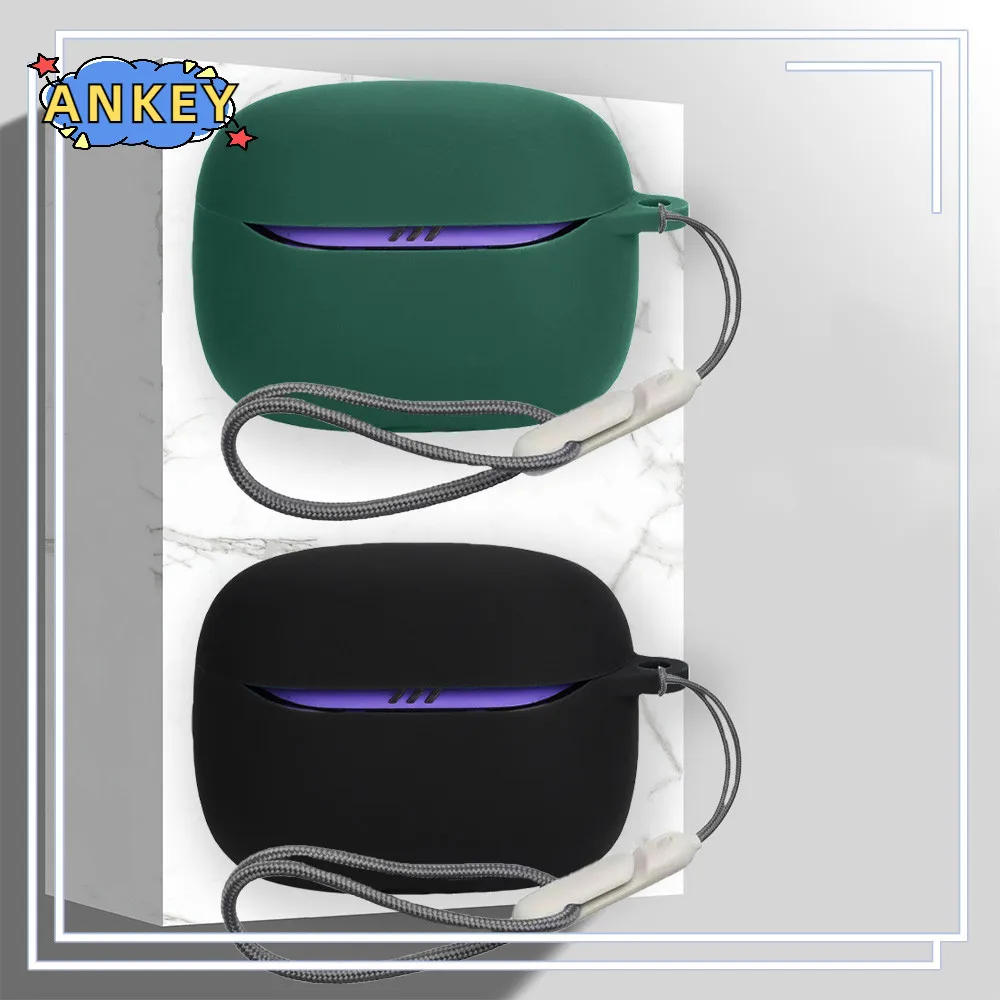 �tui pour JBL Tune Beam 2, housse de protection en Silicone noir, coque pour �couteurs Bluetooth, casque Portable avec corde