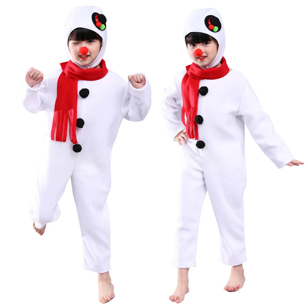 Toddler Snowman Suit Kids Christmas Pajamas Children Costume Inflatable White Cosplay for