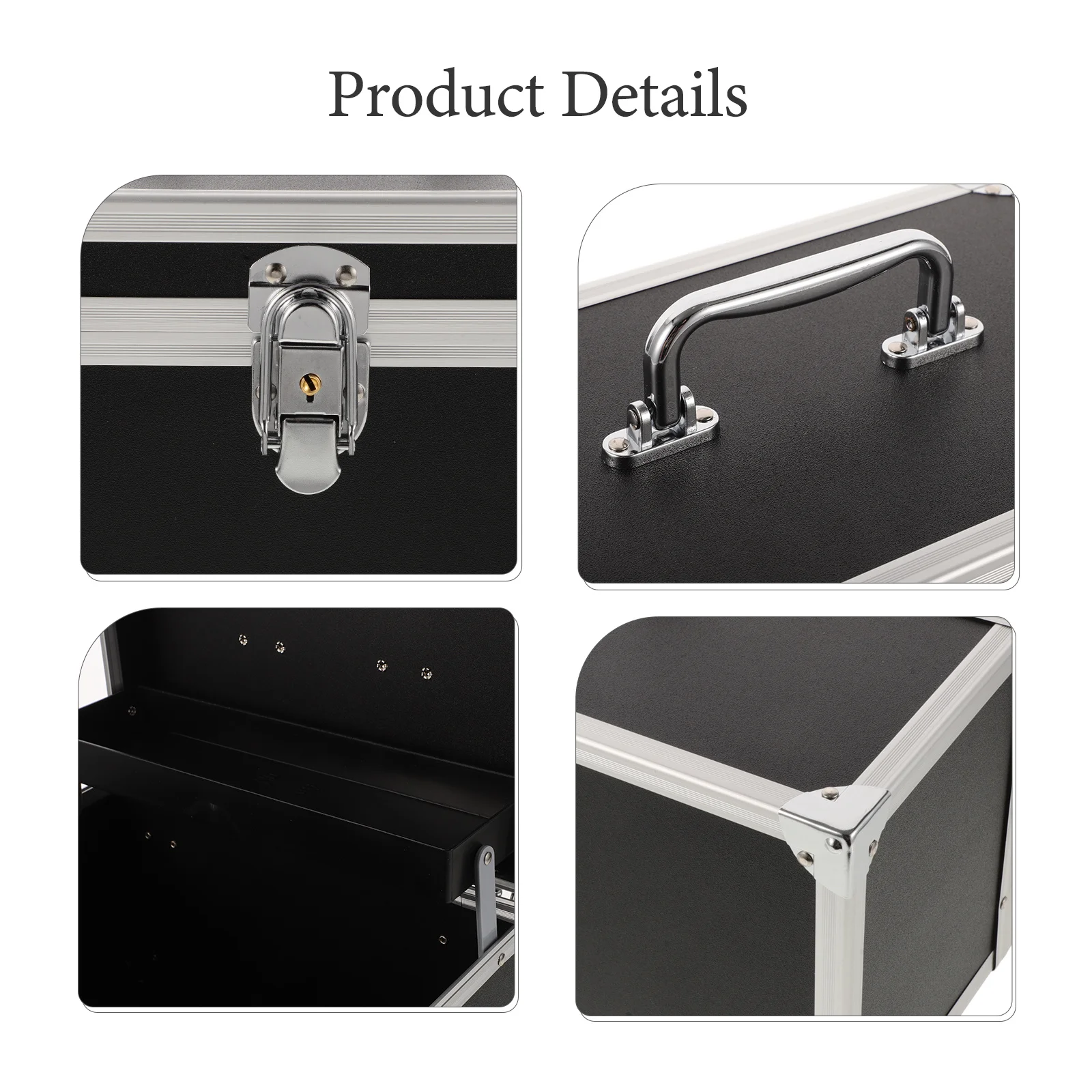 Wielofunkcyjny pojemnik do przechowywania, przenośny futerał ze stopu aluminium do organizowanego przenoszenia, odporny na zarysowania, wodoodporny.