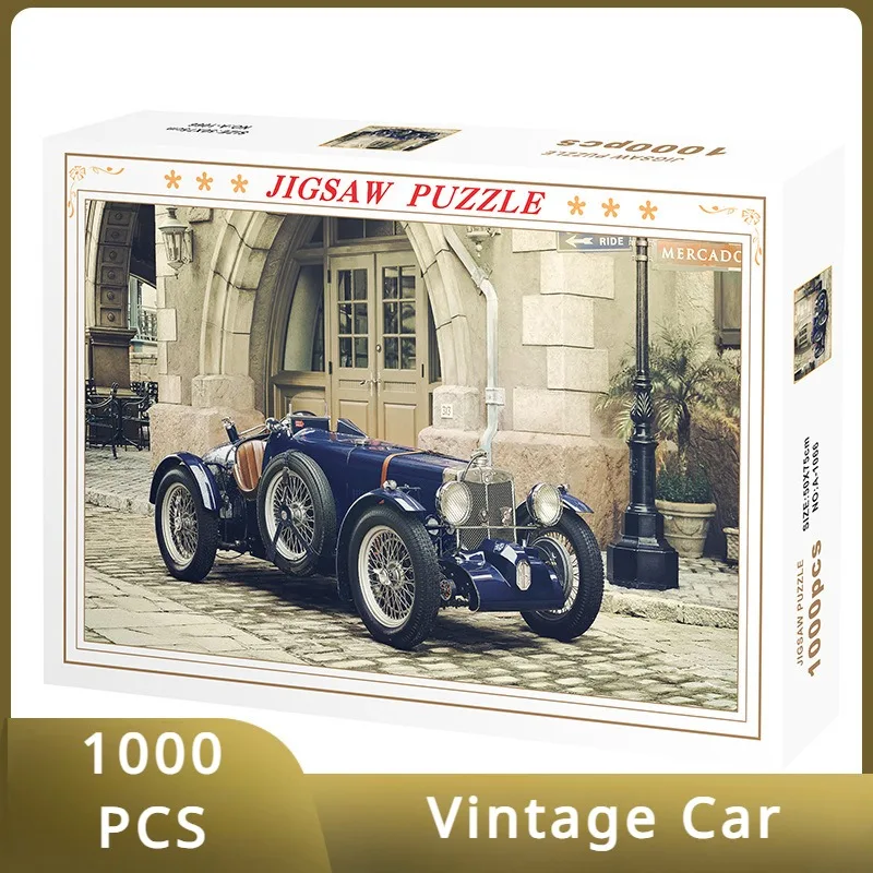 Random Packaging 75*50cm Adult Paper Jigsaw Puzzle 1000PCS Vintage Car Stress Relief Educational Entertainment Christmas Gift