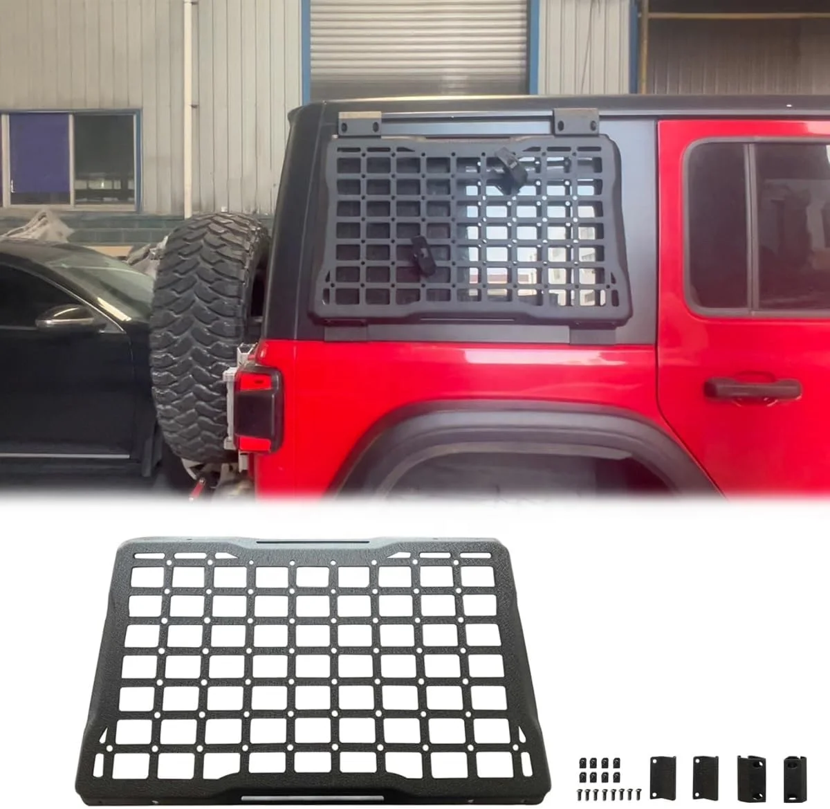 Steel Rear Window Storage Panel Protective Covers 1 pair For Jeep Wrangler JL