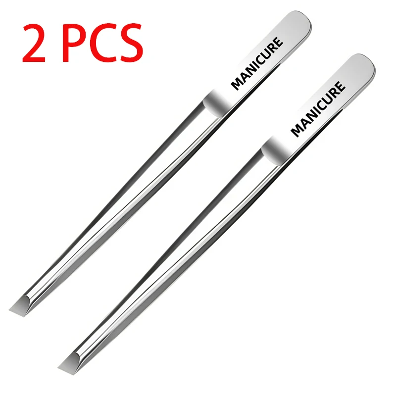 2pcs Stainless Steel Adjustable Single Eye Eyebrow & Eyelash Tweezers Pliers Hygienic False Eyebrow Applicator Remover