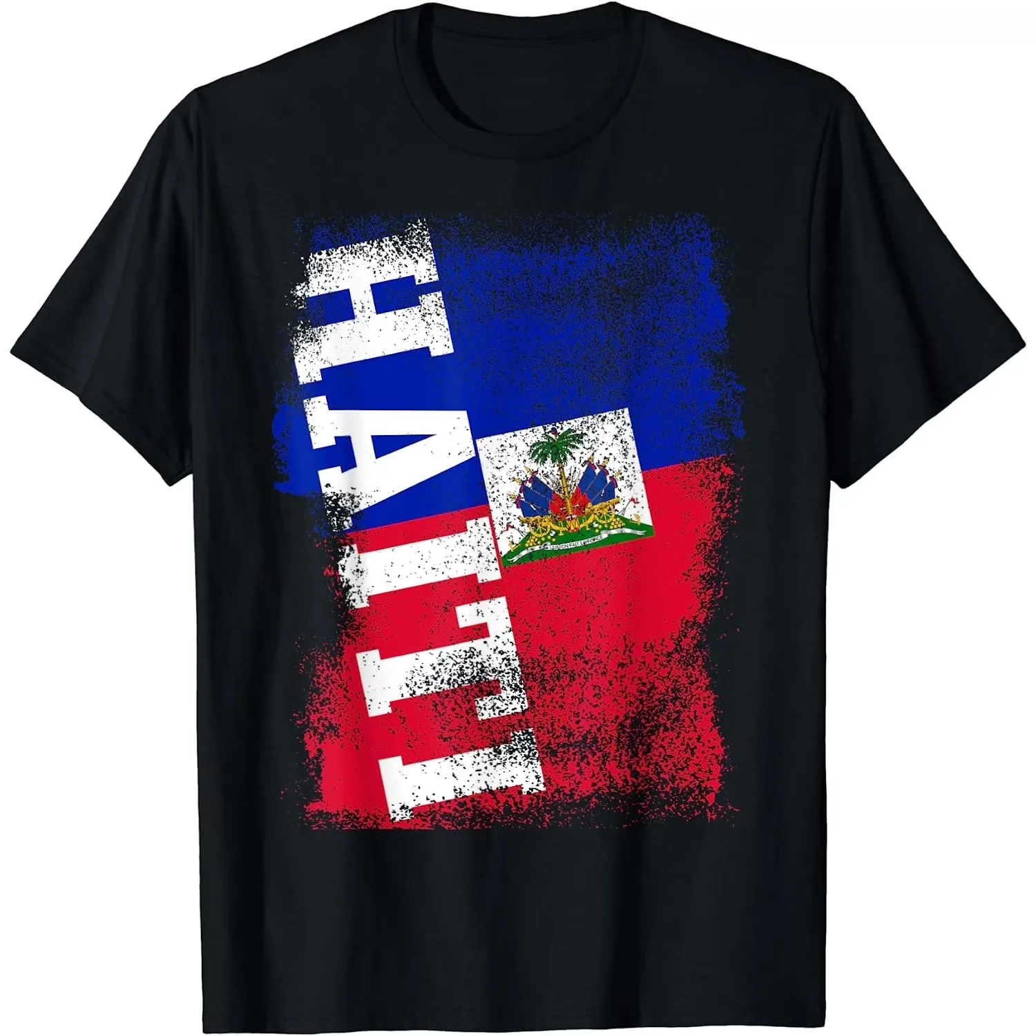Haiti Flag Distressed Graphic Tee Haitian Pride Men Women Vintage Print T-Shirt