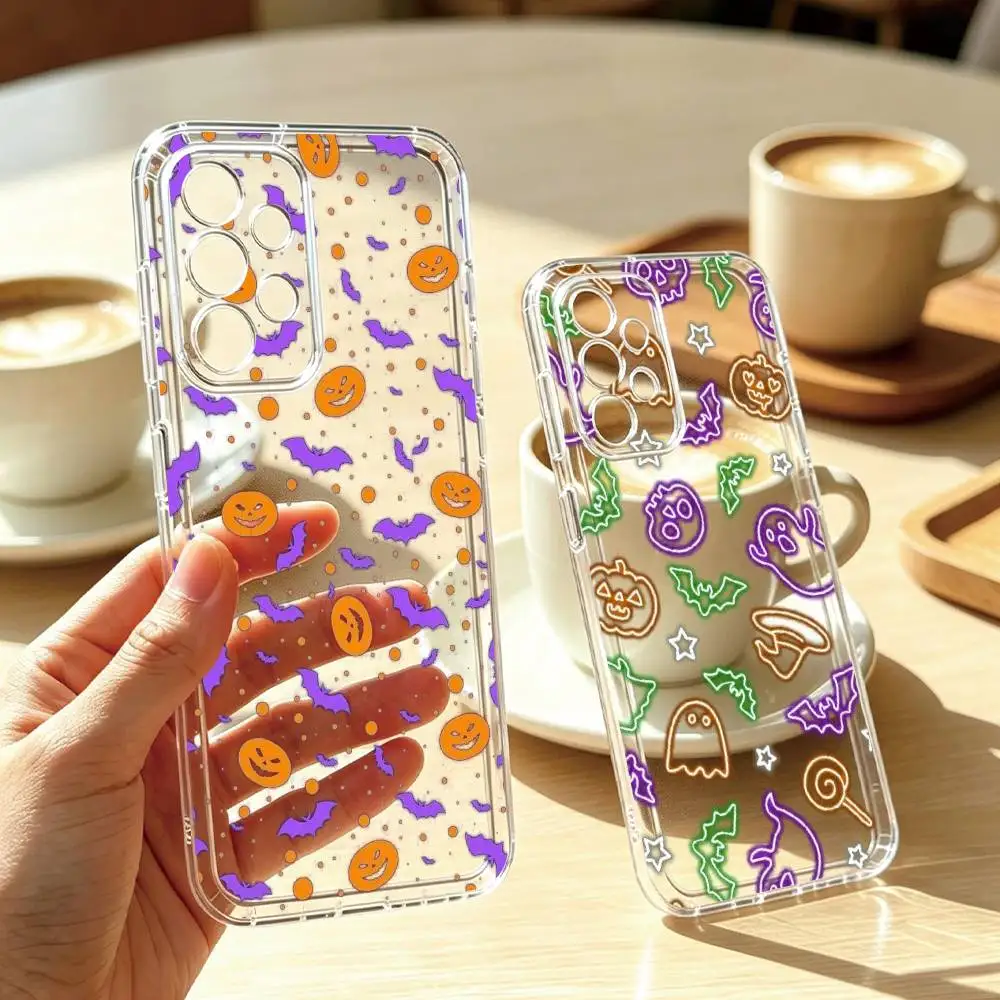 H-Halloween T-Themed Art  Phone Case Transparent Silicone Soft For Samsung S25,S24,S21,S22,S23,S30,Ultra,S20,Plus,Fe Gift