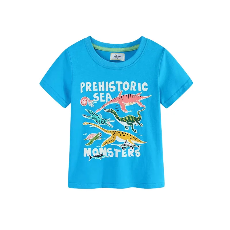 Jumping Meters Summer Boys Tshirts Short Sleeve Night Glow Toddler Animals Kids Tees Tops New Arrival Children's Clothes