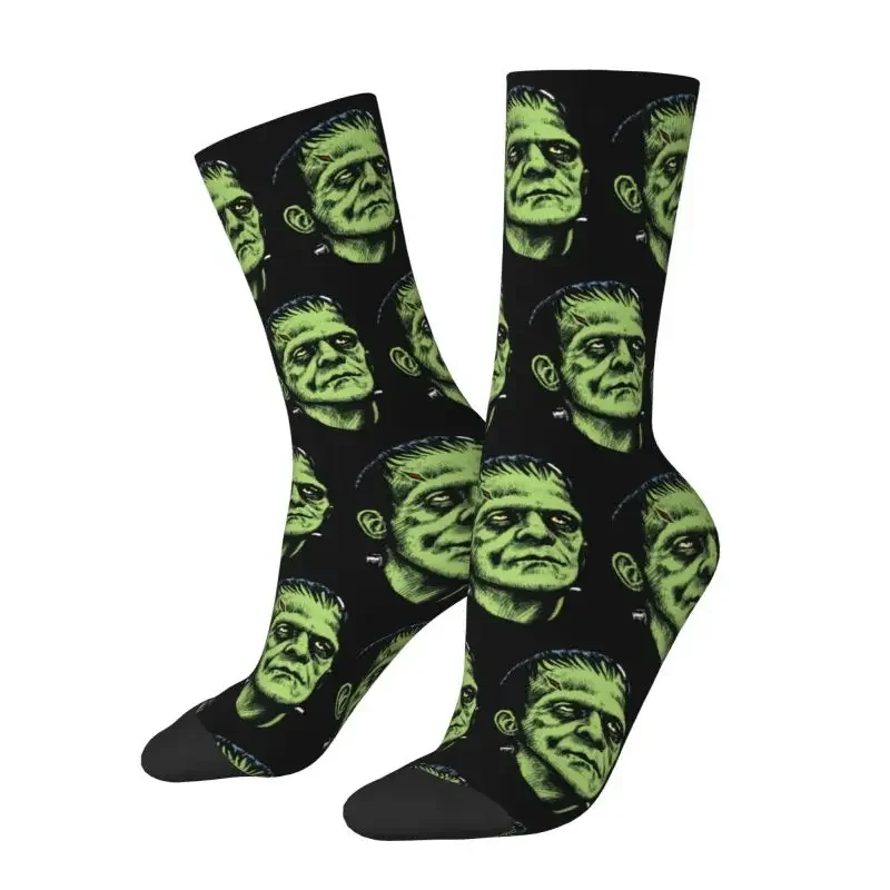 

Cute Print Monster Frankenstein Socks for Men Women Stretchy Summer Autumn Winter Horror Movie Crew Socks