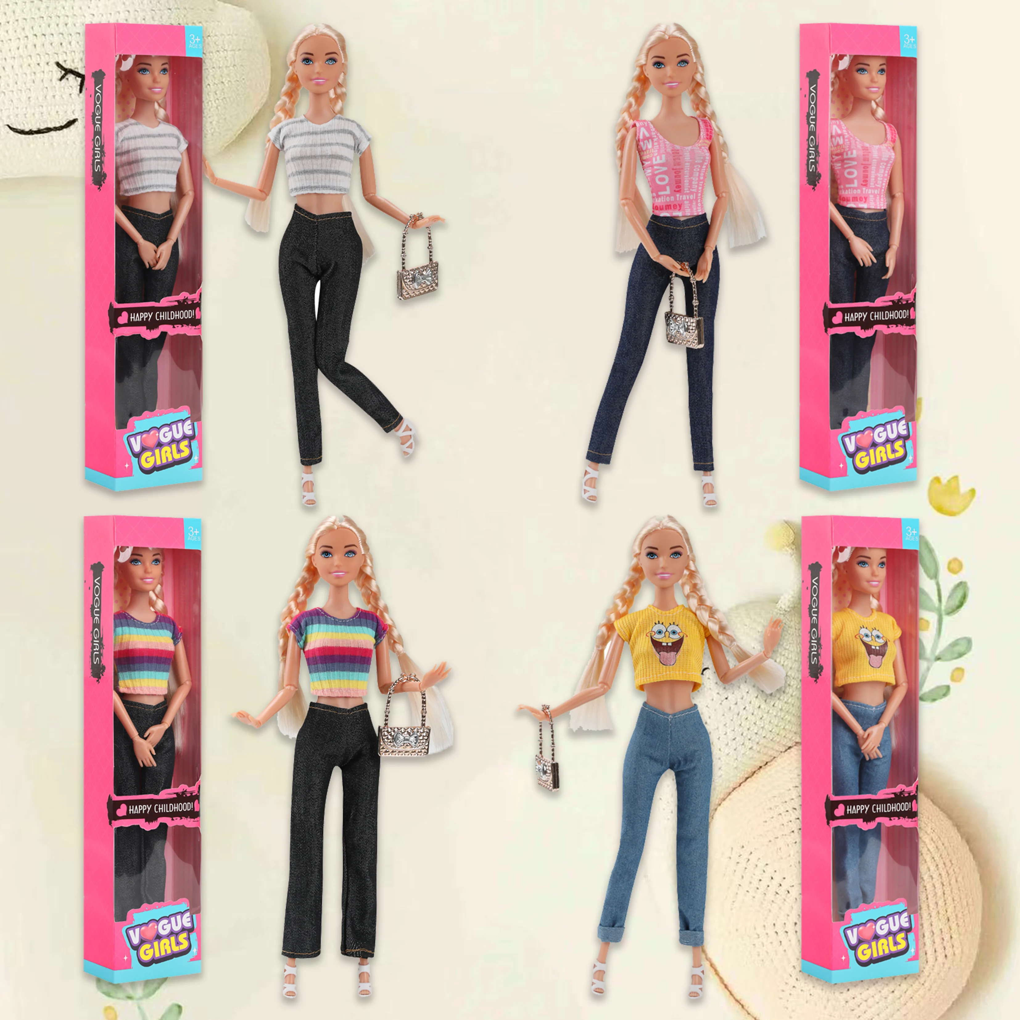 1/6 Barbi Doll Toy Fashionable And Trendy Cross Dressing Girls 30cm Barbies Full Set With Clothes for Education Birthday Gift