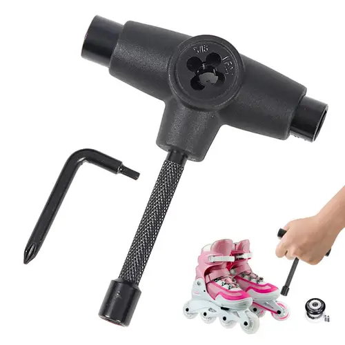 Herramienta en forma de T para monopatín, llave de reparación, llave de patín para patines y Quad