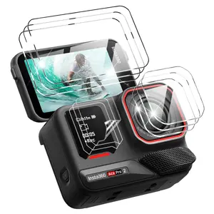 Bilashmart 3 IN 1 Tempered Glass Insta360 Ace Pro 2/1 Screen Camera Lens Protector Anti scratch Glass Film Insta 360 Accessories Set
