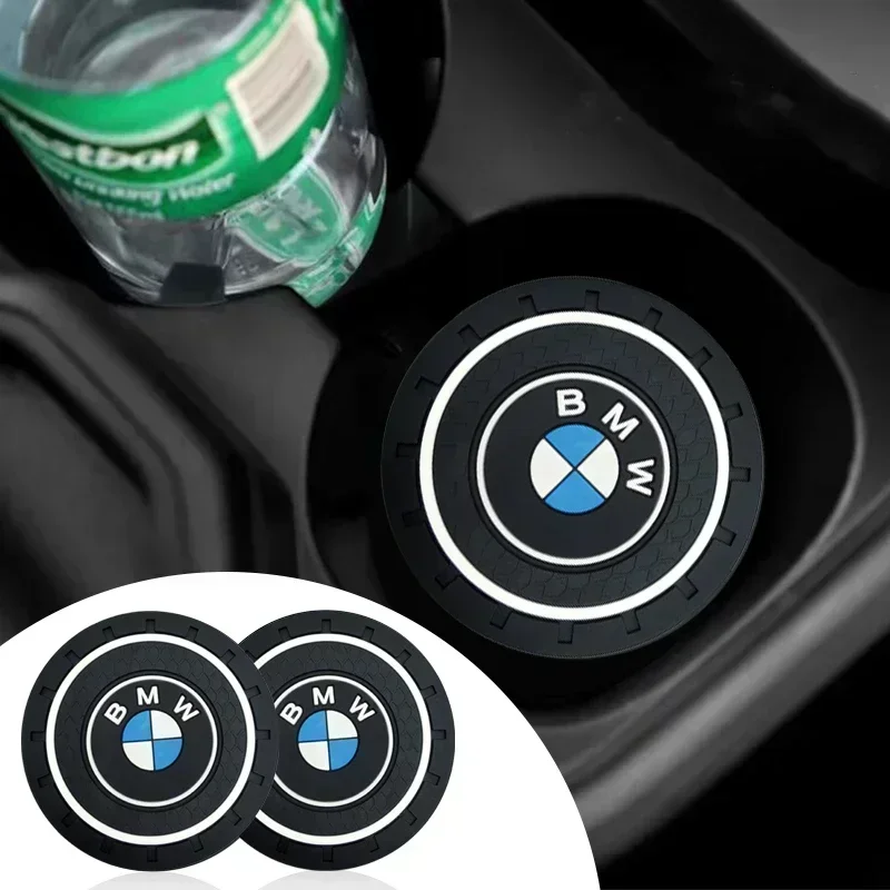 2Pcs Car Water Cup Slot Non-Slip Mat Water Cup Bottle Holder Mat For bmw e46 e39 e90 e60 e30 f10 f11 f20 f30 g20 g30 x1 x3 x5 z4