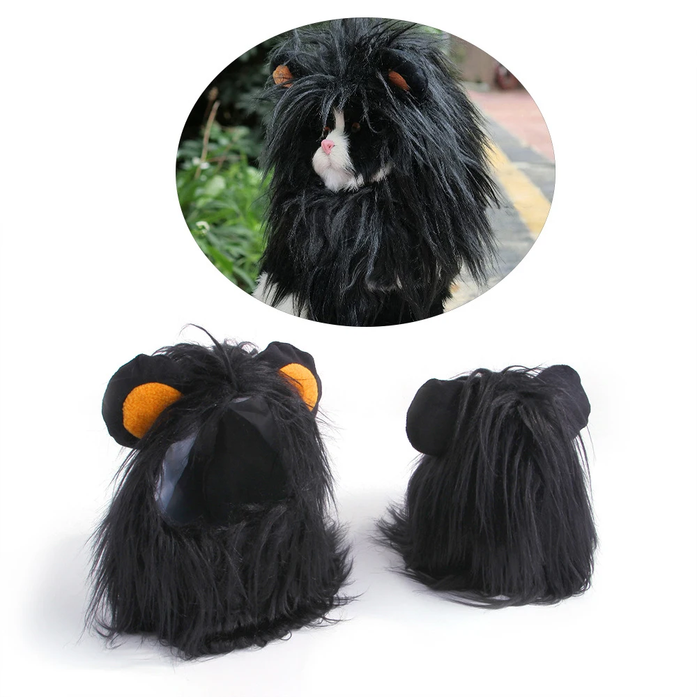 Cat Cosplay Dress Up Pet Hat Lion Mane for Cat Puppy Lion Wig Costume Party Decoration Halloween Christmas Pet Supplies