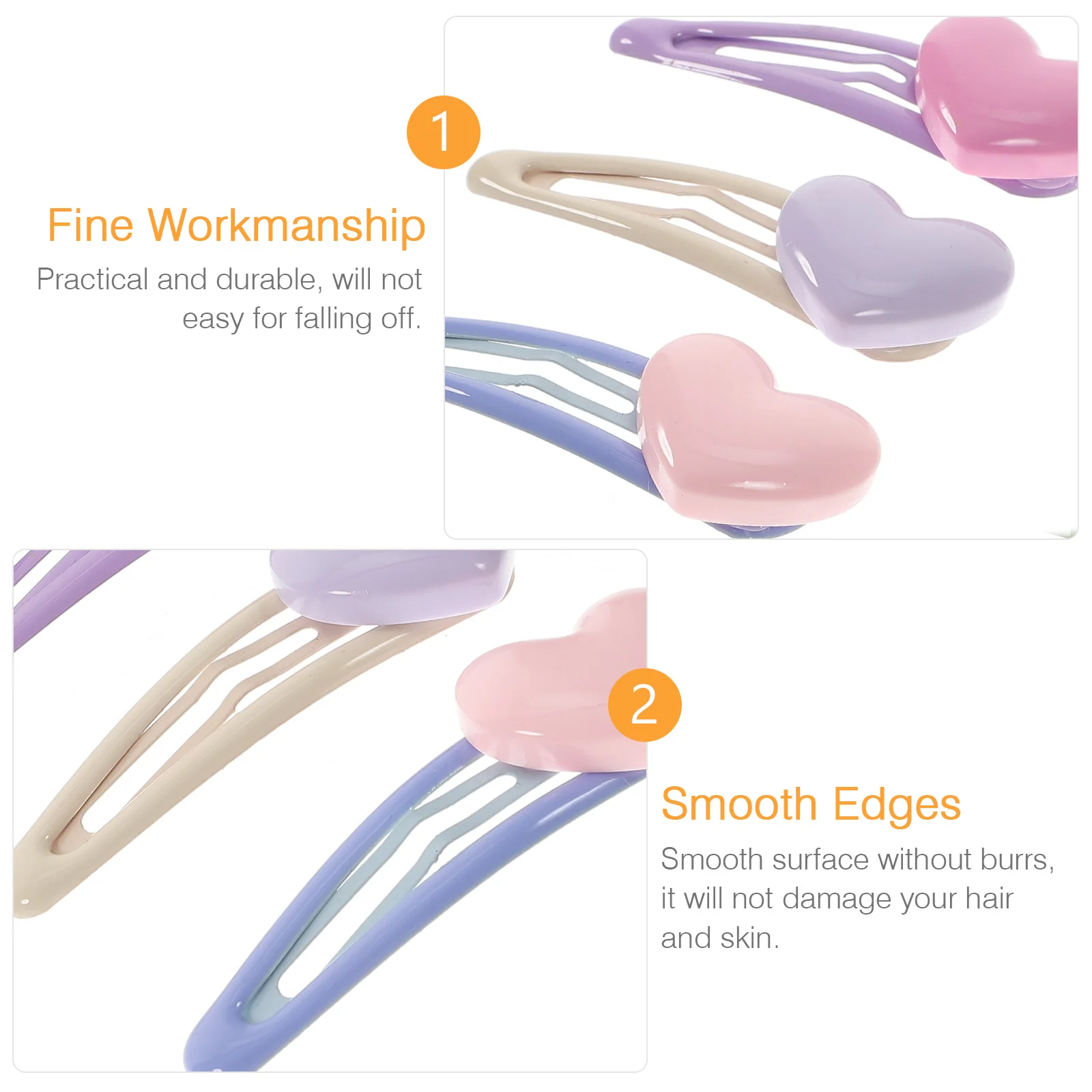 10 قطعة مقاطع القلب المشابك الراتنج الملونة للفتيات اكسسوارات تصفيف الشعر المفاجئة دبابيس الشعر حفل زفاف زينة الشعر