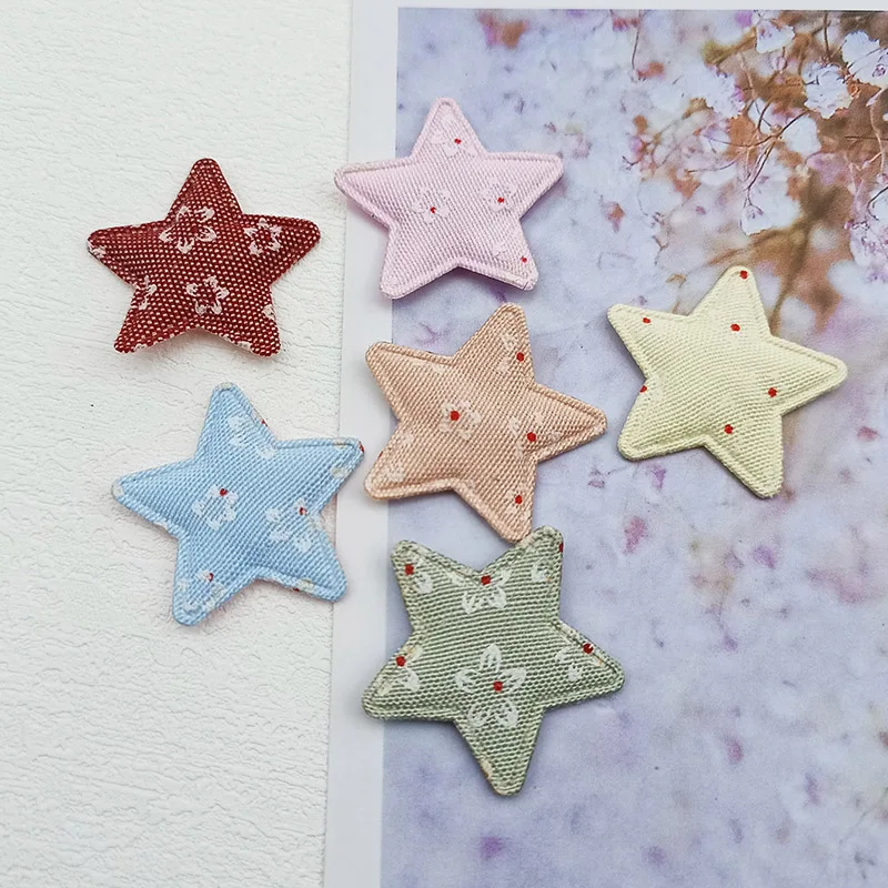 60 Stück, 3,3 cm, niedliche Applikationen mit Blumen- und Sternmotiven, zum Aufnähen, für Kinder-Haarreifen, Haarspangen, Accessoires, Hüte und zur Dekoration. – Detail 5