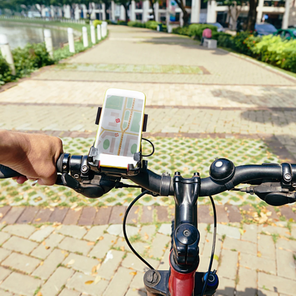 

Bicycle Phone Holder 304 Stainless Steel Screws ABS Material Shake Proof Bike Mount Bracket for Phones 4 to 6 5 Inches Easy