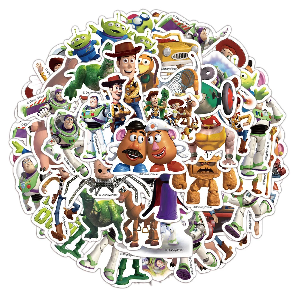 10/30/50PCS Disney Toy Story Buzz Lightyear Woody Stickers Cartoon Leuke Graffiti Decals DIY Laptop bagage Dagboek Kinderspeelgoed
