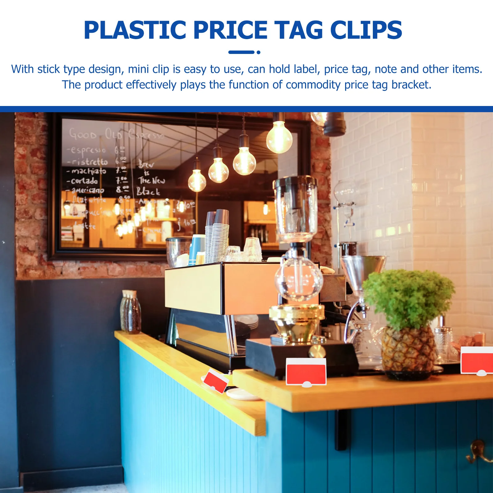 100pcs Mini Label Clips Price Tag Display Clamps Plastic Note Holder 7-Teeth Small Tag Organizer For Supermarket Office Desk