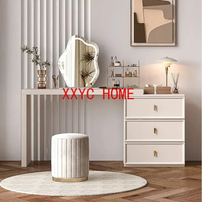 

Elegant Desk Decor Compact White Teenager Big Handle Dressers Chest Tocadores Bedroom Furniture