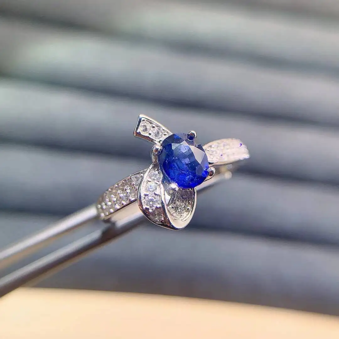 KJJEAXCMY New Jewelry Natural Women's Sapphire Ring 925 silver inlay Colorful and splendid High clarity supports detection