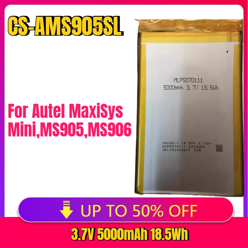 

5000mAh Battery MLP-5070111 for Autel MaxiSys Mini,MS905,MS906,MY905,MK808,MK808BT,MK808TS,MP808TS,DS808,MK808IM,MK906 MS908spro