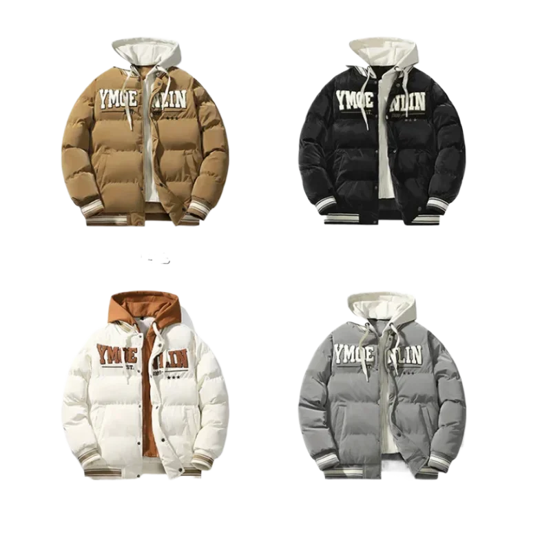

Men's Thick Warm Bomber Jacket Autumn Winter Fleece Slim Fit Coat Casual Loose Stand Collar Parka for Men Clothing Big Size