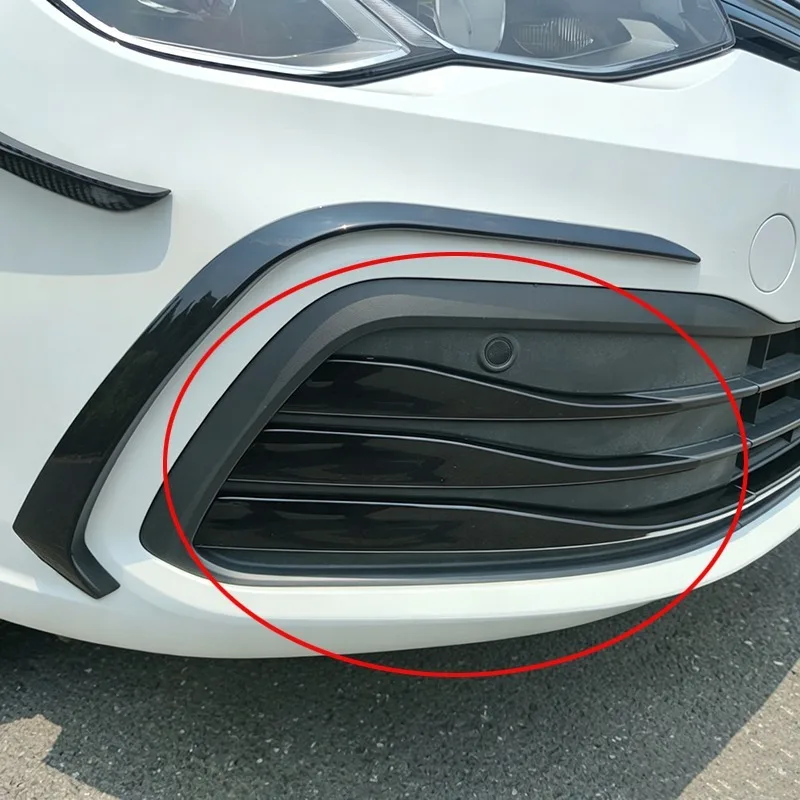 6PCS/Set Car Front Grille Grill Moulding Strips Fog Light Cover Trim For VW Golf 8 Mk8  2020 2021 2022 2023 Car Accessories