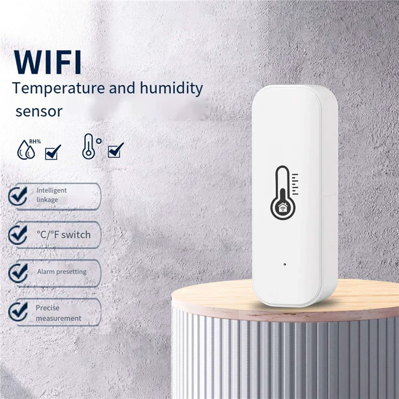 ABJF-2X Tuya Wi-Fi датчик температуры и влажности в помещении датчик влажности приложение мониторинга для Alexa Google Home Assistant