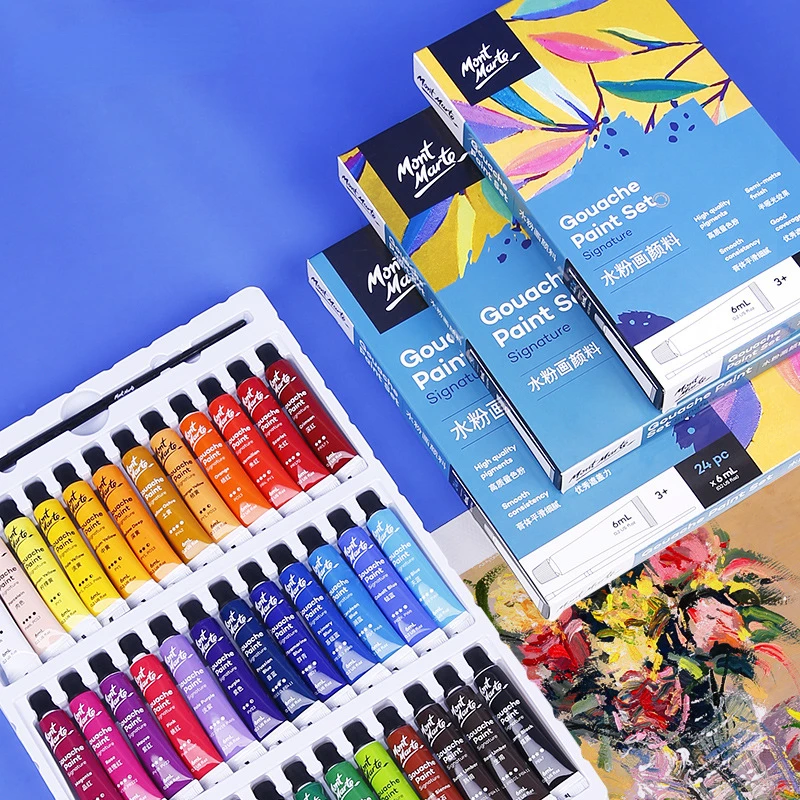 Gouache Paint Set High Quality Artist Painting Professional Washable Watercolor 6/12ML Student Exam Art Supplies