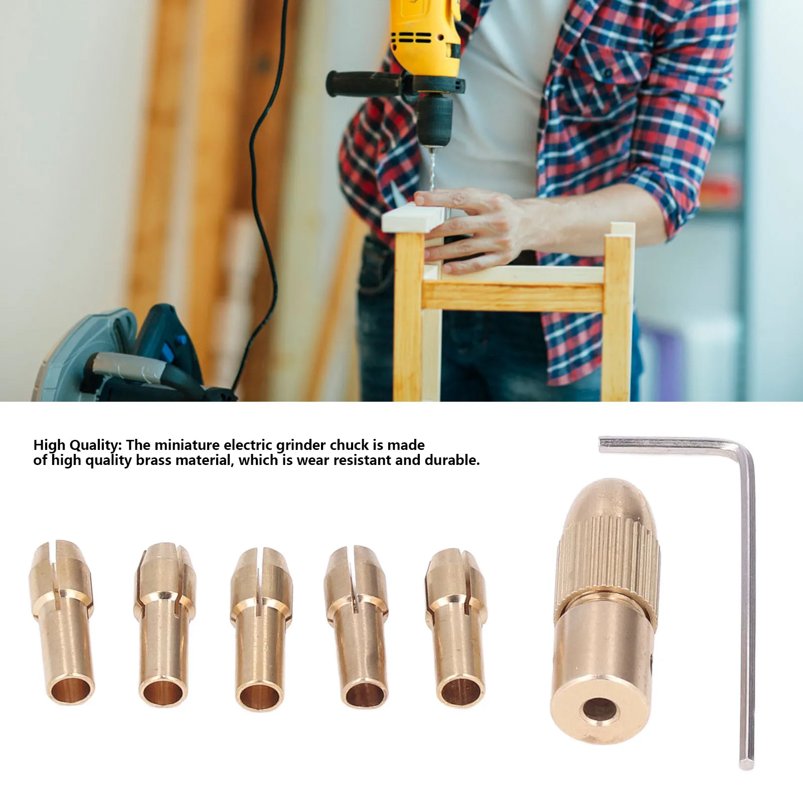 

Electric Drill Bit Collet Mini Electric Grinder Chuck 4 Jaw Brass Drill Chuck for Mini Electric Drills Electric Grinders