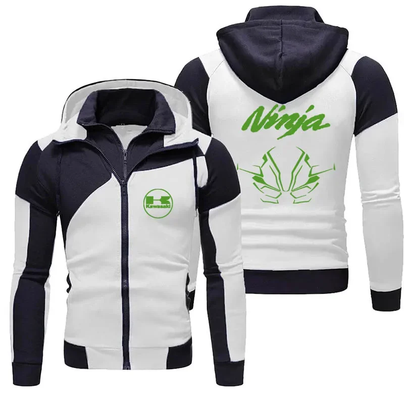 Kawasaki logo men's double-layer zipper hooded sweatshirt Spring and Autumn fashion men's sportswear 2025 new sports women's jac