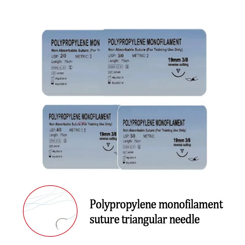 10Pcs Polypropylene Monofilament Suture Wire Medical Students Surgical Practise Kit