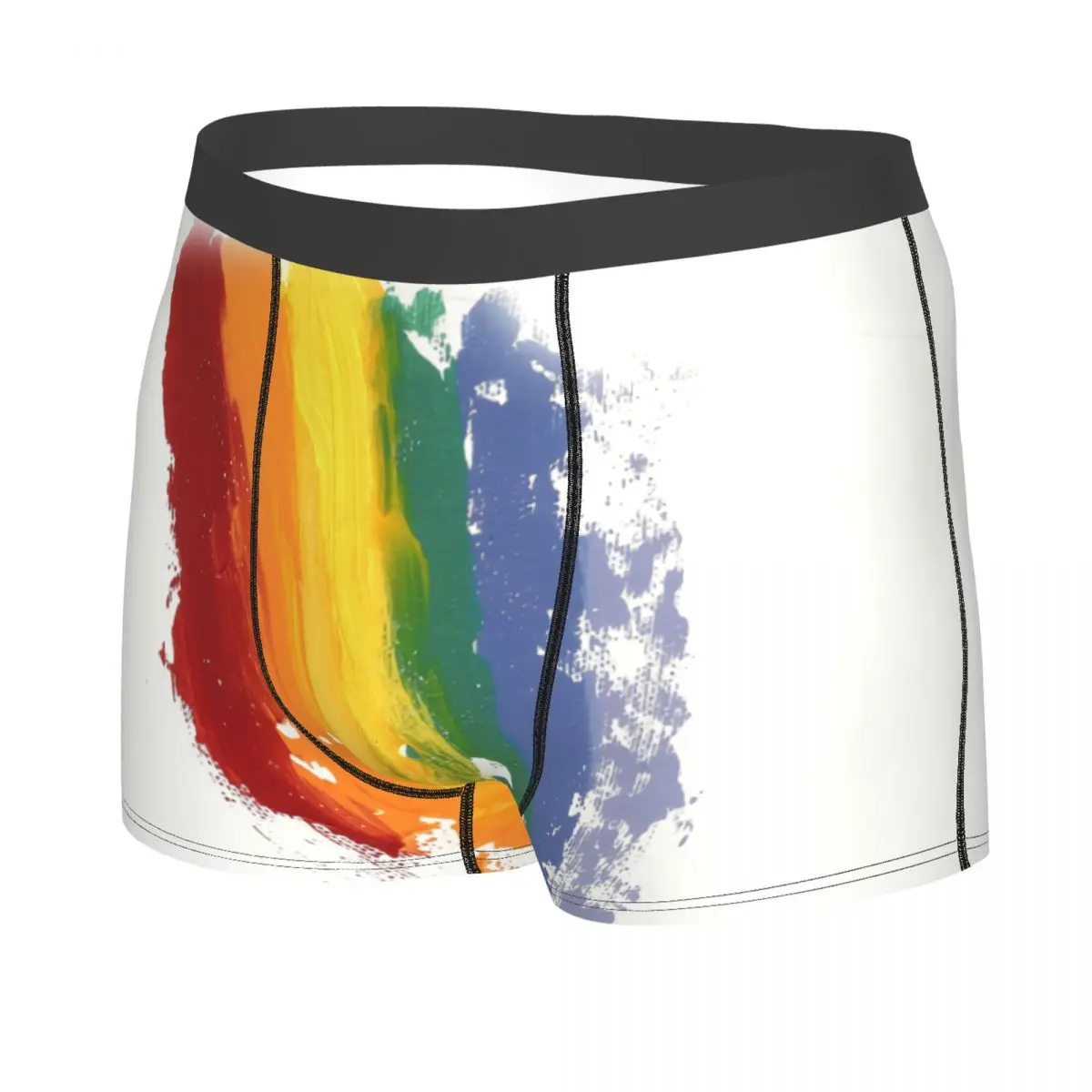 Custom LGBT Rainbow Boxer Shorts For Men 3D Print Gay Pride Underwear Panties Briefs Stretch Underpants