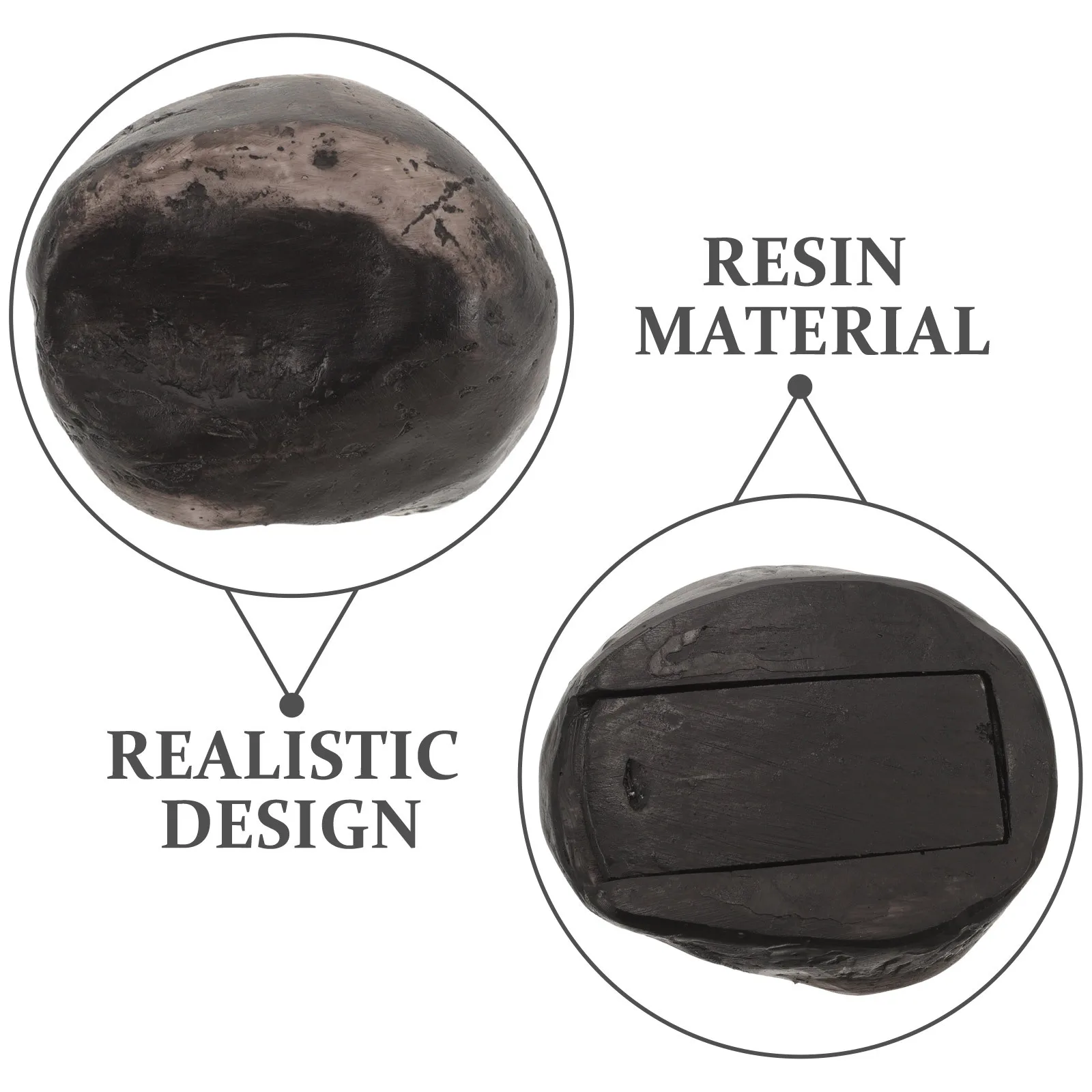 صندوق حجري من الراتنج ذو مظهر مزيف، حامل حاوية تخزين المفاتيح المقاوم للماء في الهواء الطلق #1