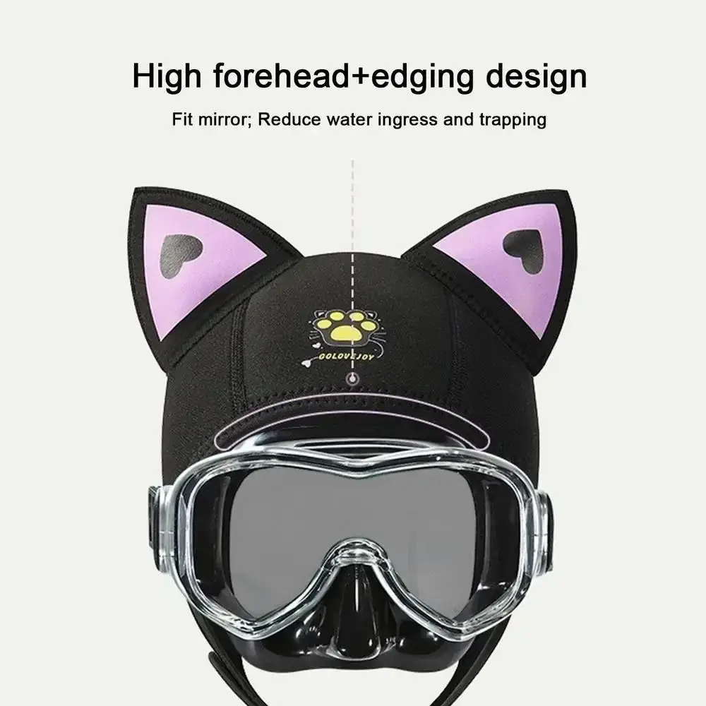

Neoprene Diving Headband Wetsuit Hood Clear Vision Outdoor Diving Hat Professional Cute Cat Ears Swimming Headband Beach